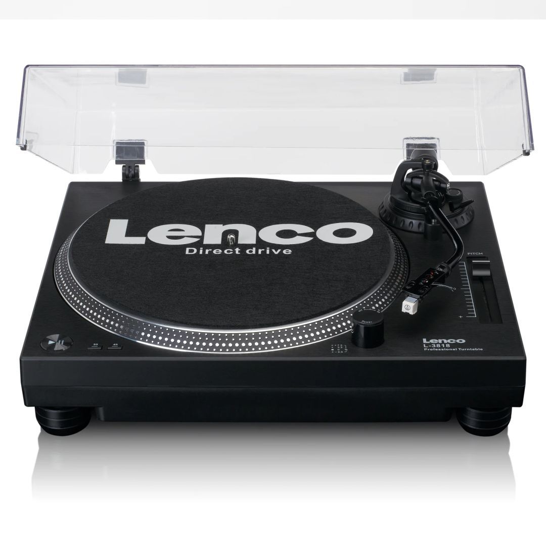 Lenco L-3818BK Direct drive Record Player with USB/PC Encoding Black