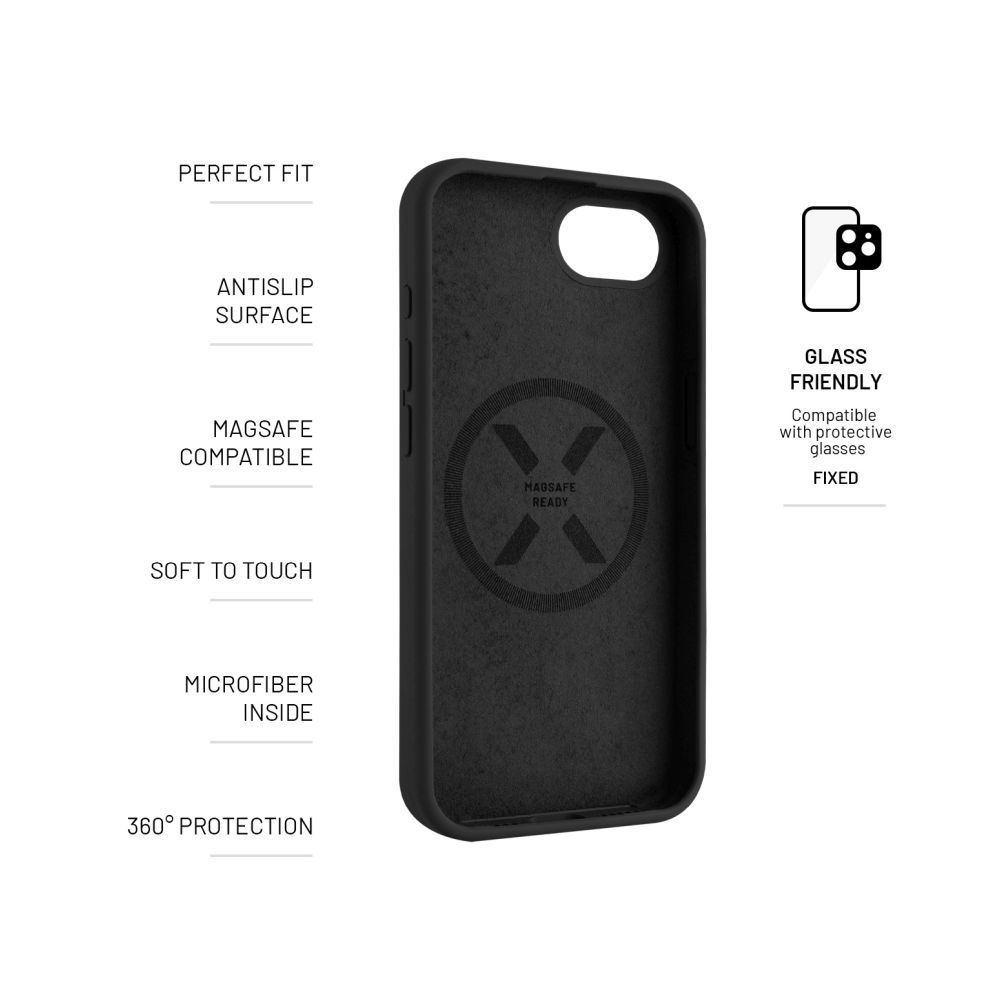 FIXED MagFlow telefontok MagSafe kompatibilis Apple iPhone 16e-hez, fekete