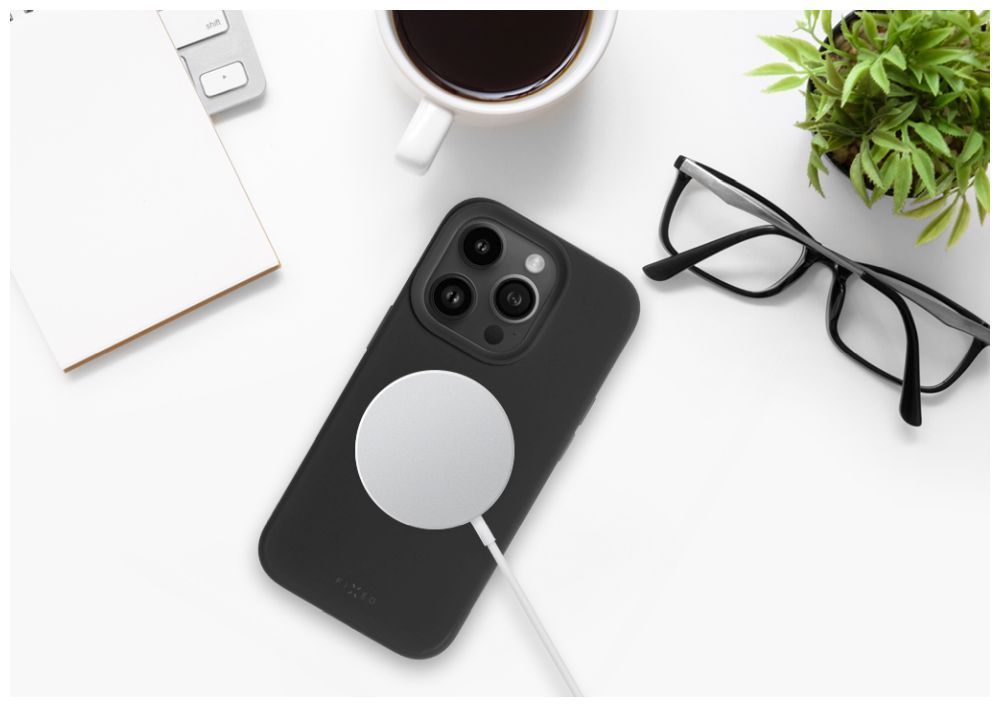 FIXED MagFlow telefontok MagSafe kompatibilis Apple iPhone 16e-hez, fekete