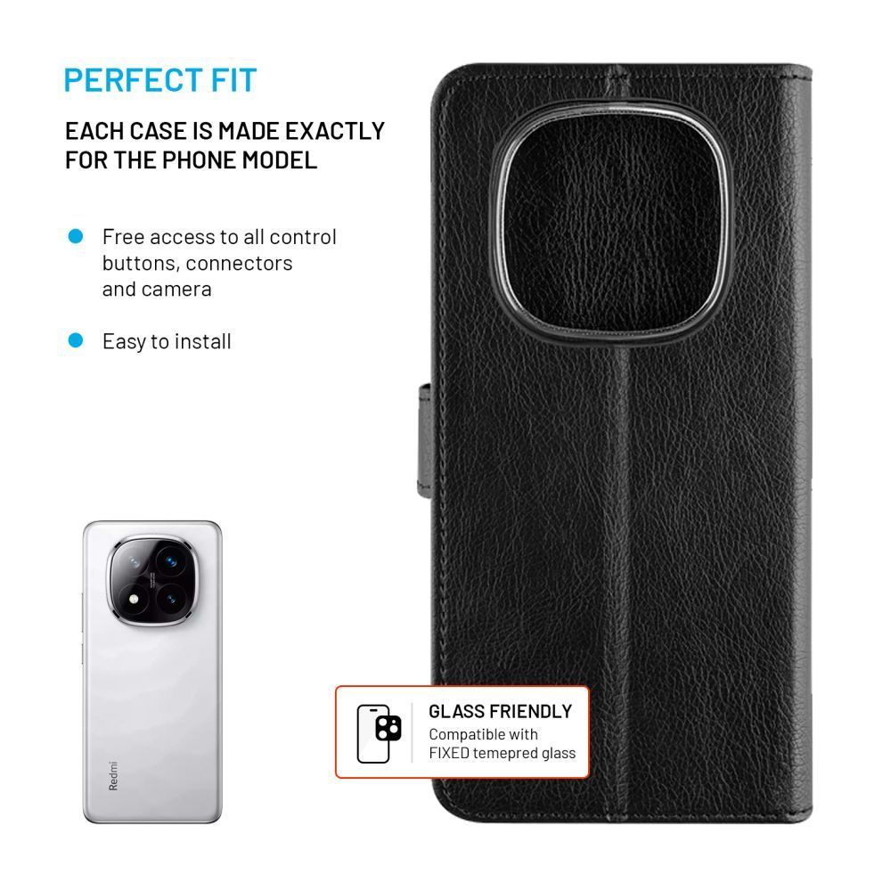 FIXED Opus oldalranyíló telefontok Xiaomi Redmi Note 14 Pro+ 5G telefonhoz, fekete FIXED Opus oldalranyíló telefontok Xiaomi Redmi Note 14 Pro+ 5G telefonhoz, fekete