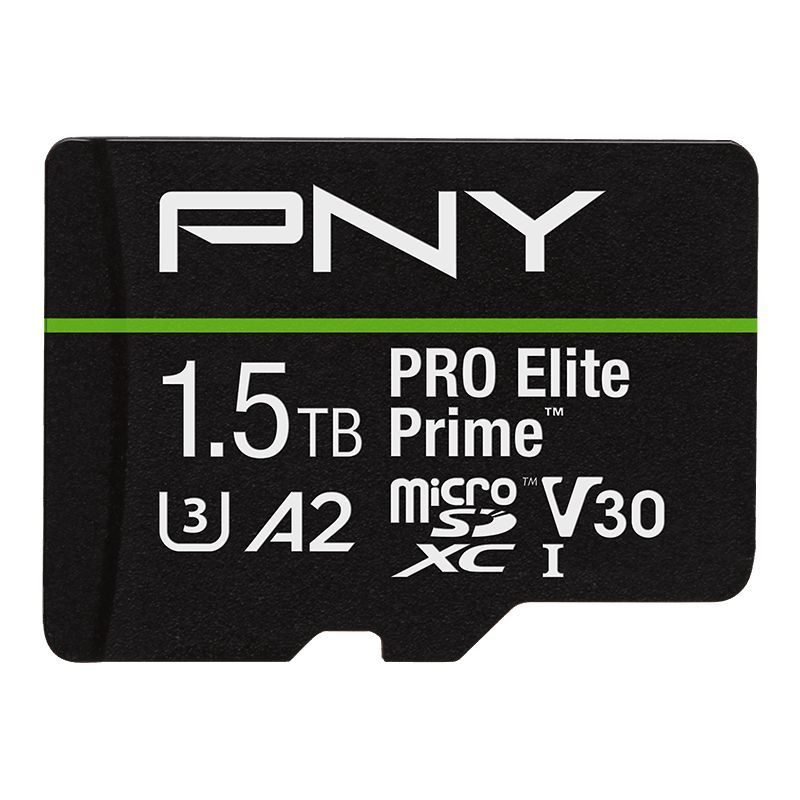 PNY 1,5TB microSDXC Pro Elite Prime Class 10 U3 V30 A2 + adapterrel