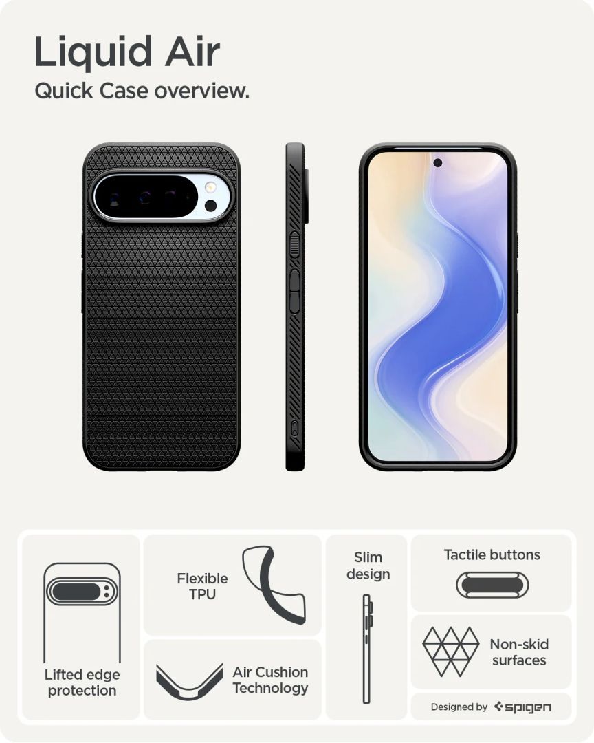 Spigen Liquid Air case for Google Pixel 10 Pro XL Matte Black