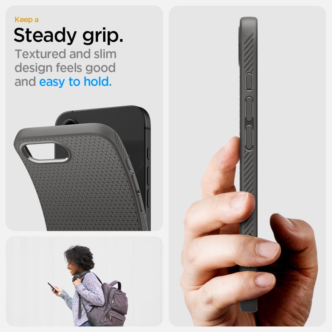 Spigen Liquid Air iPhone 16e case Marble Grey