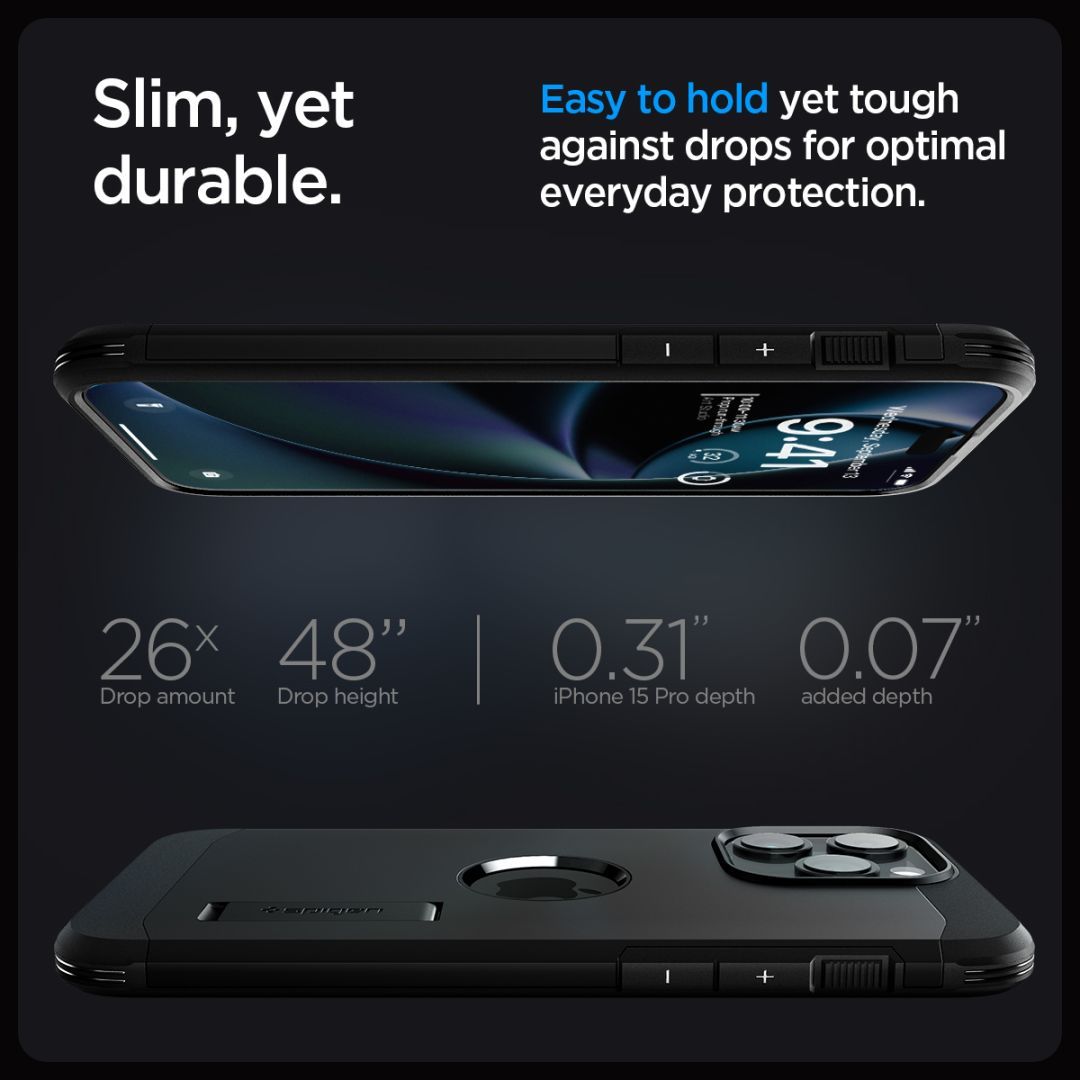 Spigen iPhone 15 Pro Max Case Tough Armor MagSafe (MagFit) Black Spigen iPhone 15 Pro Max Case Tough Armor MagSafe (MagFit) Black