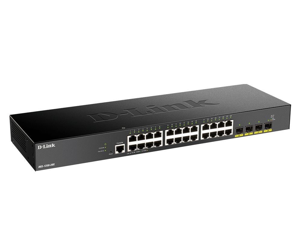 D-Link DGS-1250-28X 28-Port 10-Gigabit Smart Managed Switch D-Link DGS-1250-28X 28-Port 10-Gigabit Smart Managed Switch