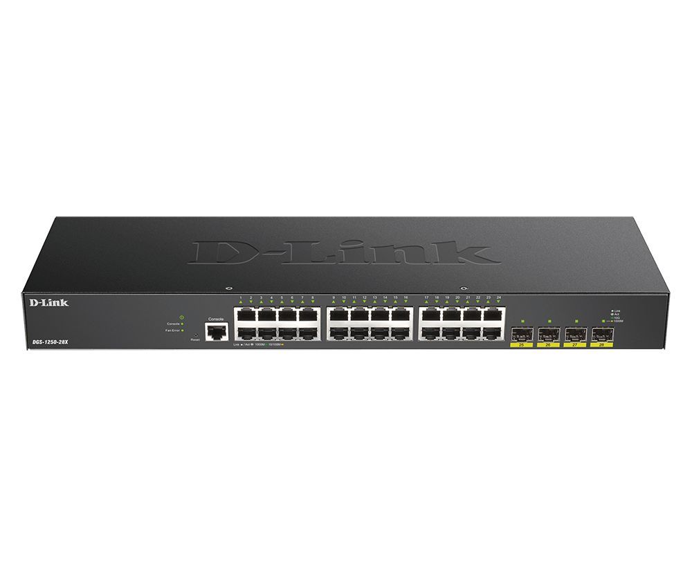 D-Link DGS-1250-28X 28-Port 10-Gigabit Smart Managed Switch D-Link DGS-1250-28X 28-Port 10-Gigabit Smart Managed Switch