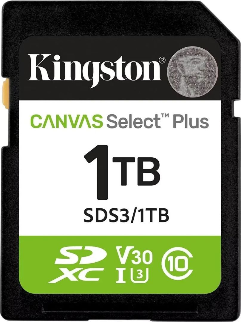 Kingston 1TB SDXC Canvas Select Plus Gen3 Class 10 UHS-1 A1 V10