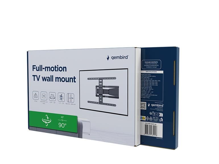 Gembird WM-90ST-02 Full Motion TV Wall Mount 43"-90" Black Gembird WM-90ST-02 Full Motion TV Wall Mount 43"-90" Black