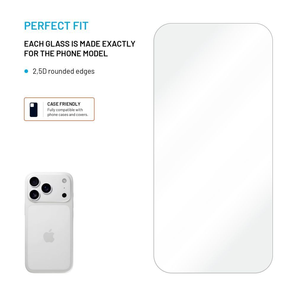 FIXED 2,5D ezdett üveg Apple iPhone 17 Pro készülékhez, 2drb