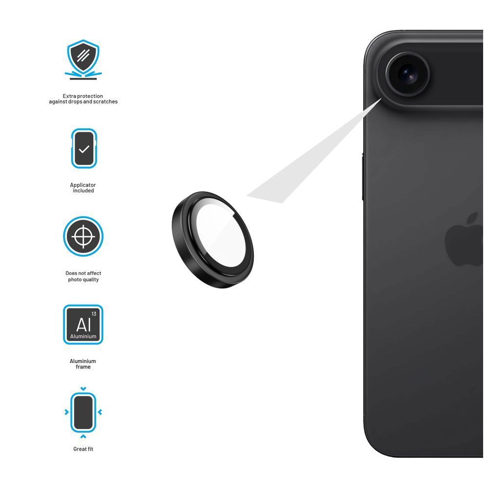 FIXED Armor Kamera lencsevédő Apple iPhone Air készülékhez, fekete