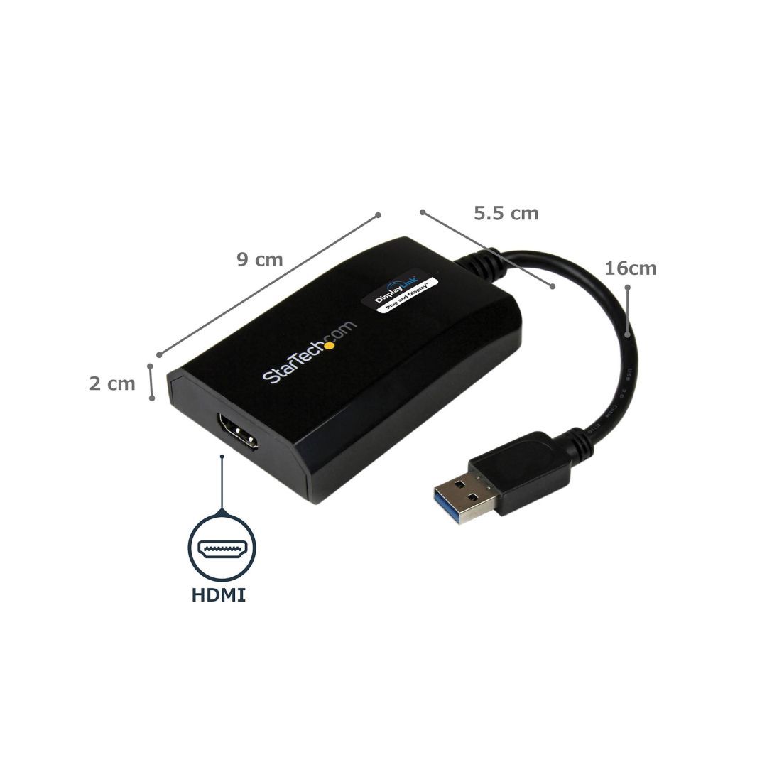 Startech USB 3.0 to HDMI Adapter cable Black Startech USB 3.0 to HDMI Adapter cable Black