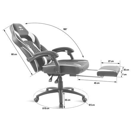 Spirit Of Gamer Mustang Gaming Chair Black/White Spirit Of Gamer Mustang Gaming Chair Black/White
