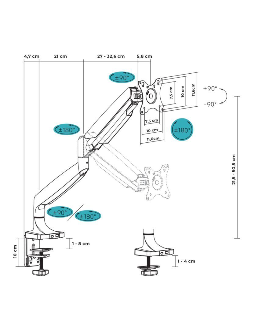 Advance ErgoMounts Xtrem 17"-45" Monitor Console Black Advance ErgoMounts Xtrem 17"-45" Monitor Console Black