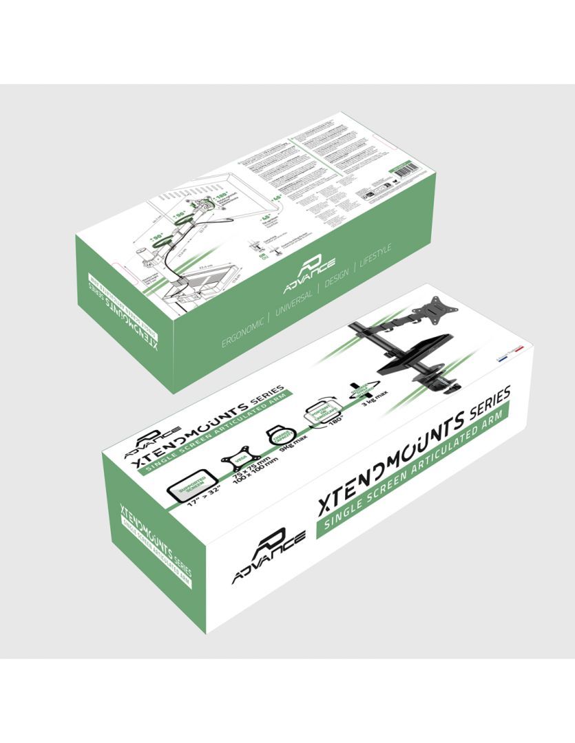 Advance XtendMounts Single 17"-32" Monitor Console Black Advance XtendMounts Single 17"-32" Monitor Console Black