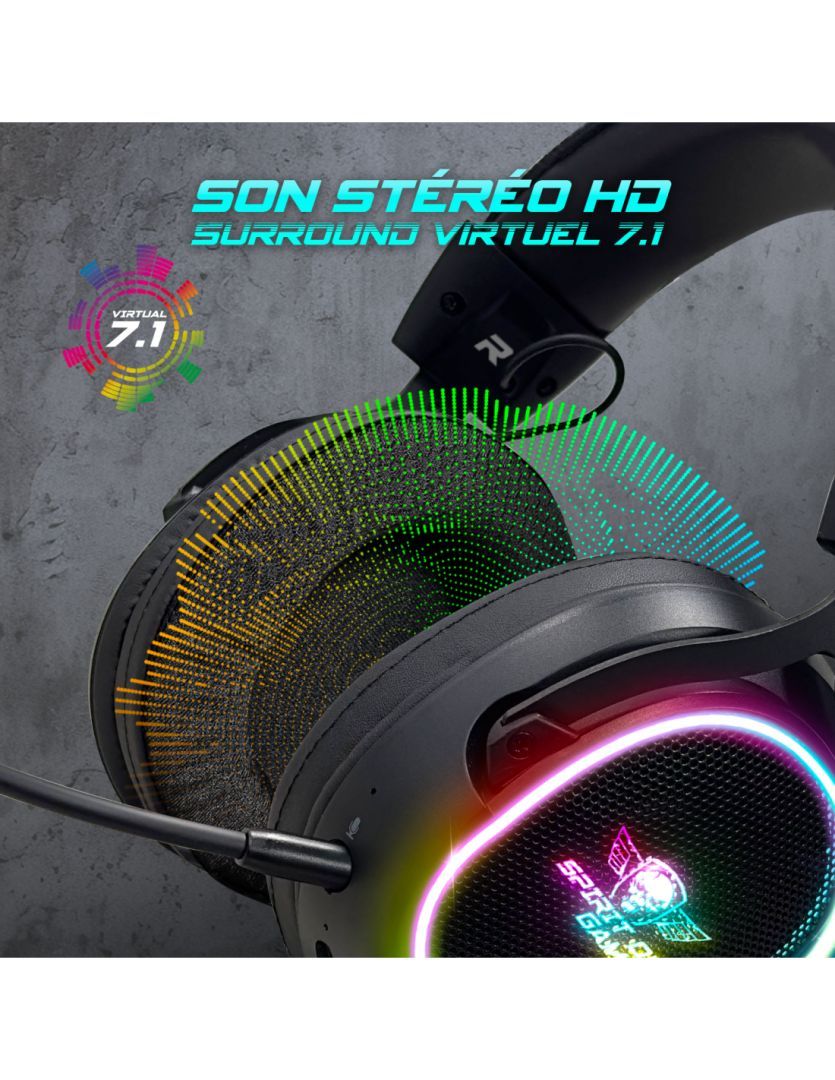 Spirit Of Gamer XPERT XH1200 Wireless Bluetooth RGB Gaming Headset Black Spirit Of Gamer XPERT XH1200 Wireless Bluetooth RGB Gaming Headset Black