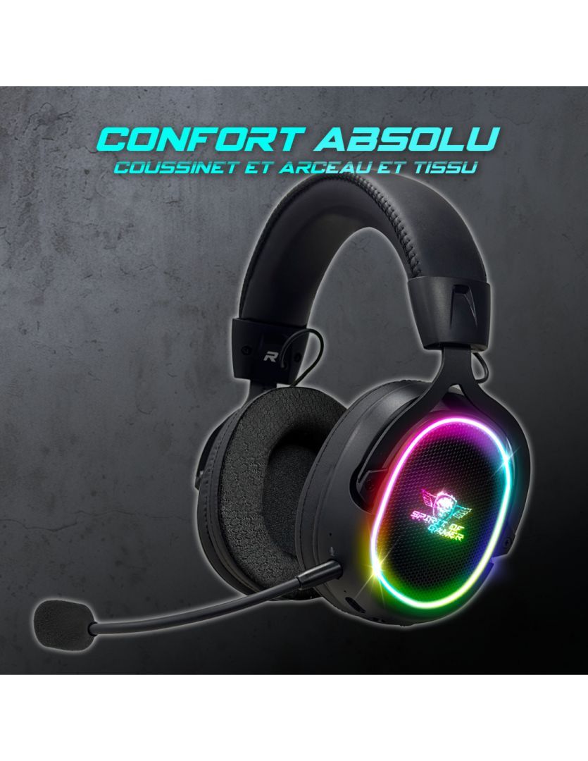 Spirit Of Gamer XPERT XH1200 Wireless Bluetooth RGB Gaming Headset Black Spirit Of Gamer XPERT XH1200 Wireless Bluetooth RGB Gaming Headset Black