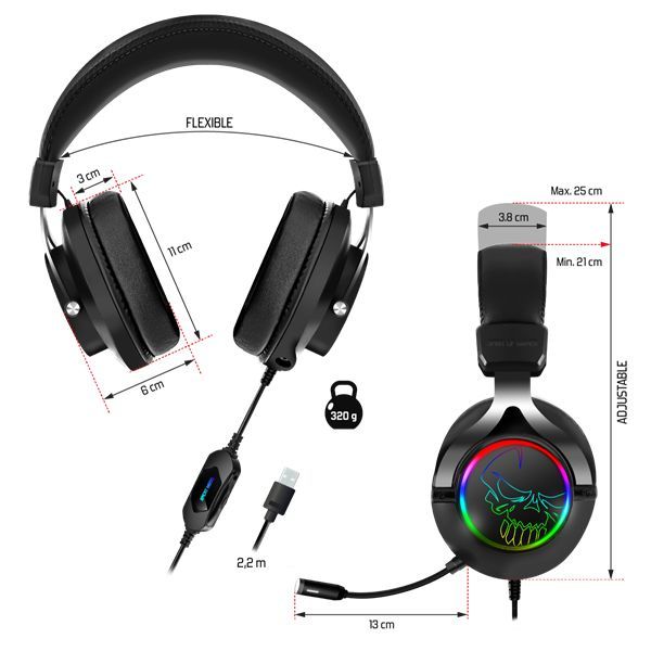 Spirit Of Gamer XPERT-H600 Headset RGB Black Spirit Of Gamer XPERT-H600 Headset RGB Black