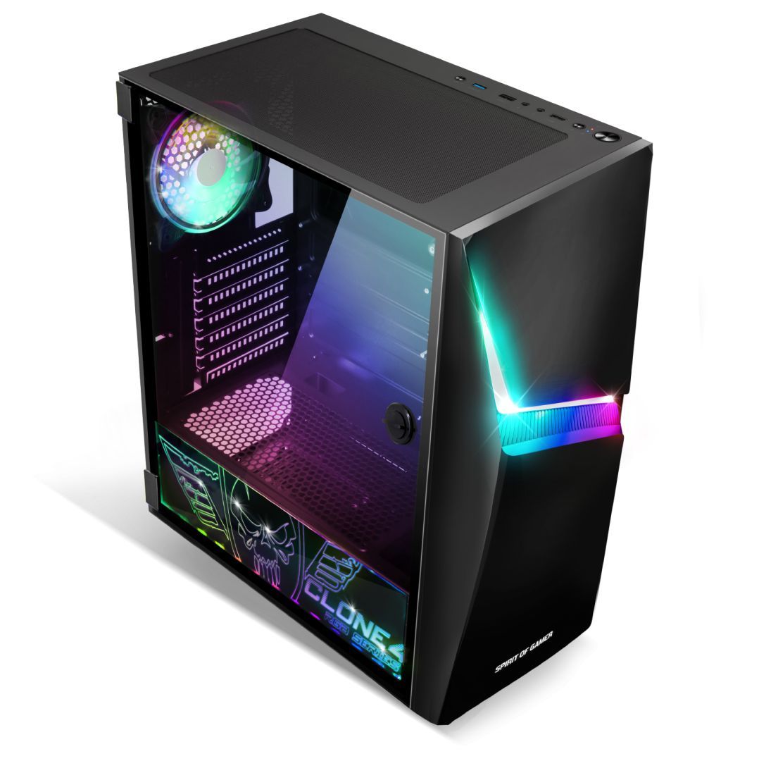 Spirit Of Gamer Clone 4 RGB Tempered Glass Black Spirit Of Gamer Clone 4 RGB Tempered Glass Black
