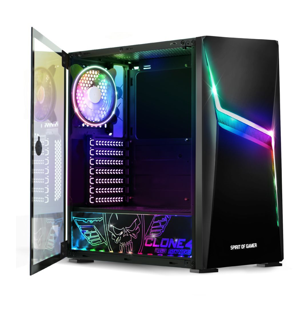 Spirit Of Gamer Clone 4 RGB Tempered Glass Black Spirit Of Gamer Clone 4 RGB Tempered Glass Black