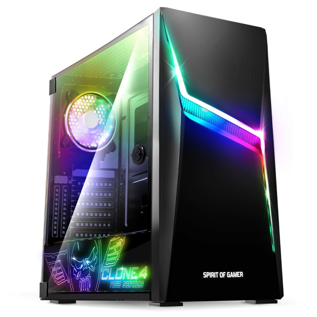 Spirit Of Gamer Clone 4 RGB Tempered Glass Black Spirit Of Gamer Clone 4 RGB Tempered Glass Black