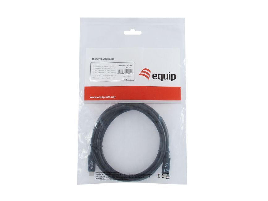 EQuip USB-C 3.2 Gen1 to USB-C 2m cable Black EQuip USB-C 3.2 Gen1 to USB-C 2m cable Black