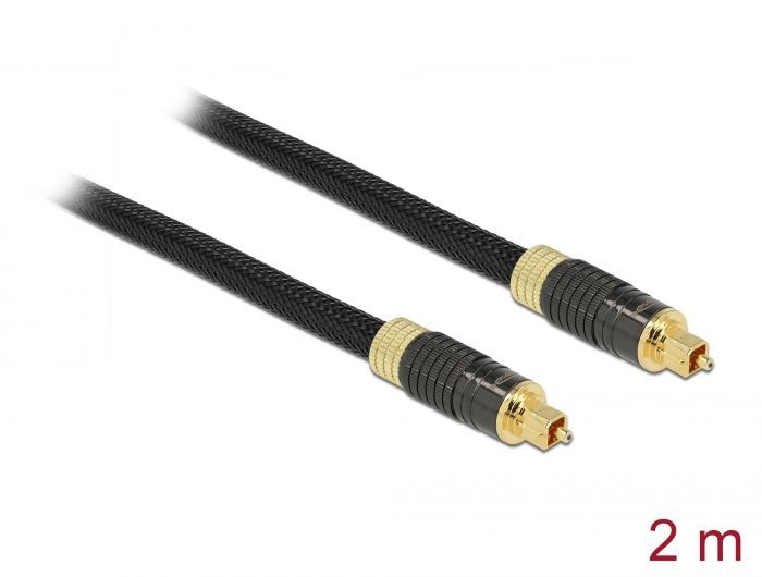 DeLock TOSLINK Standard Cable male - male 2m Black DeLock TOSLINK Standard Cable male - male 2m Black