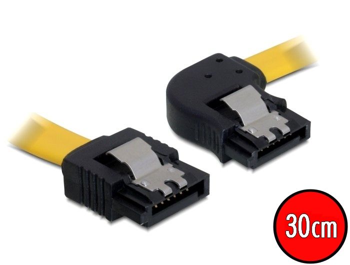 DeLock SATA right/straight metal yellow kábel 30cm DeLock SATA right/straight metal yellow kábel 30cm