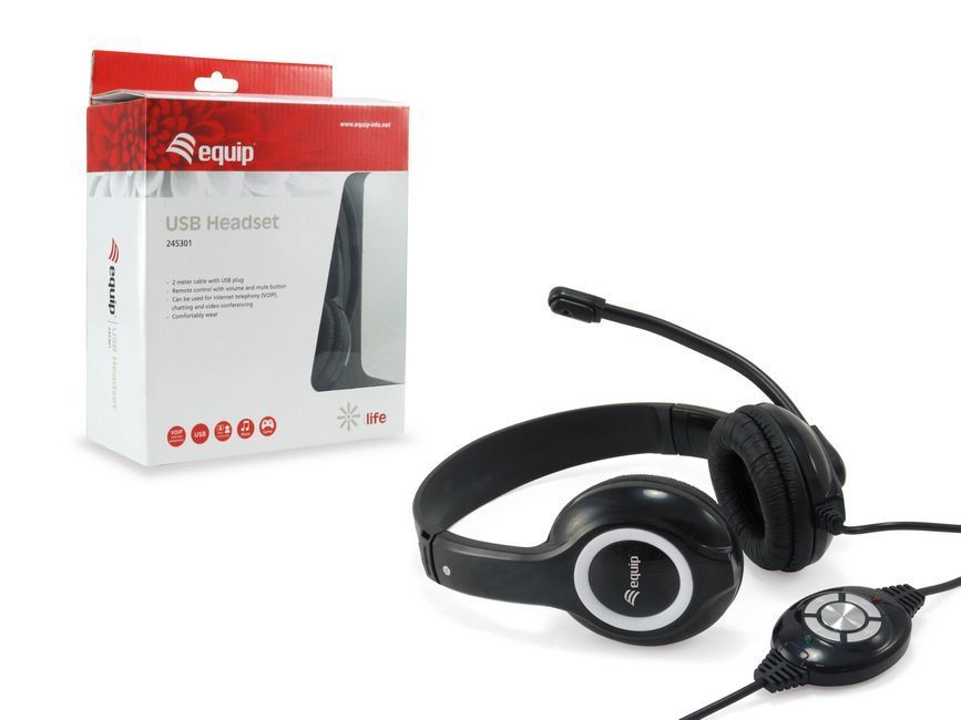 EQuip 245301 USB Headset Black EQuip 245301 USB Headset Black