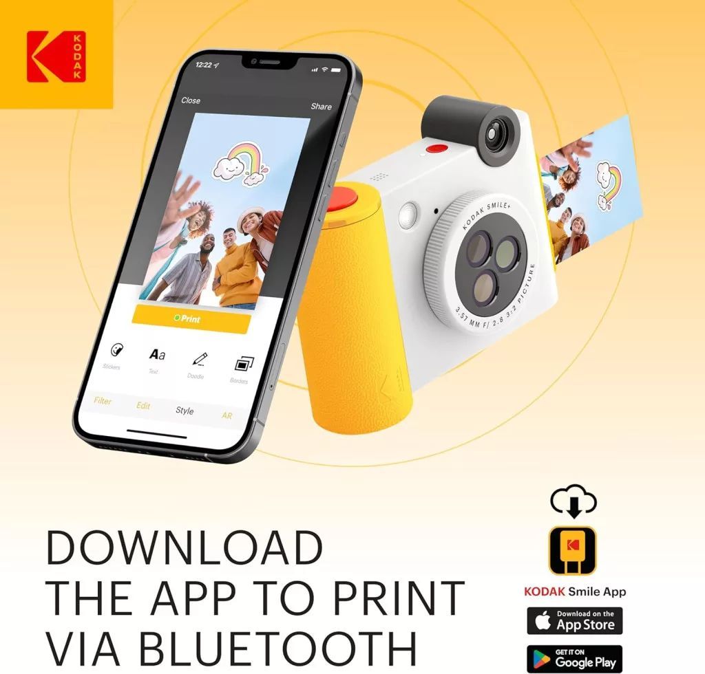 Kodak Smile+ Digital Instant Print Camera White/Yellow Kodak Smile+ Digital Instant Print Camera White/Yellow