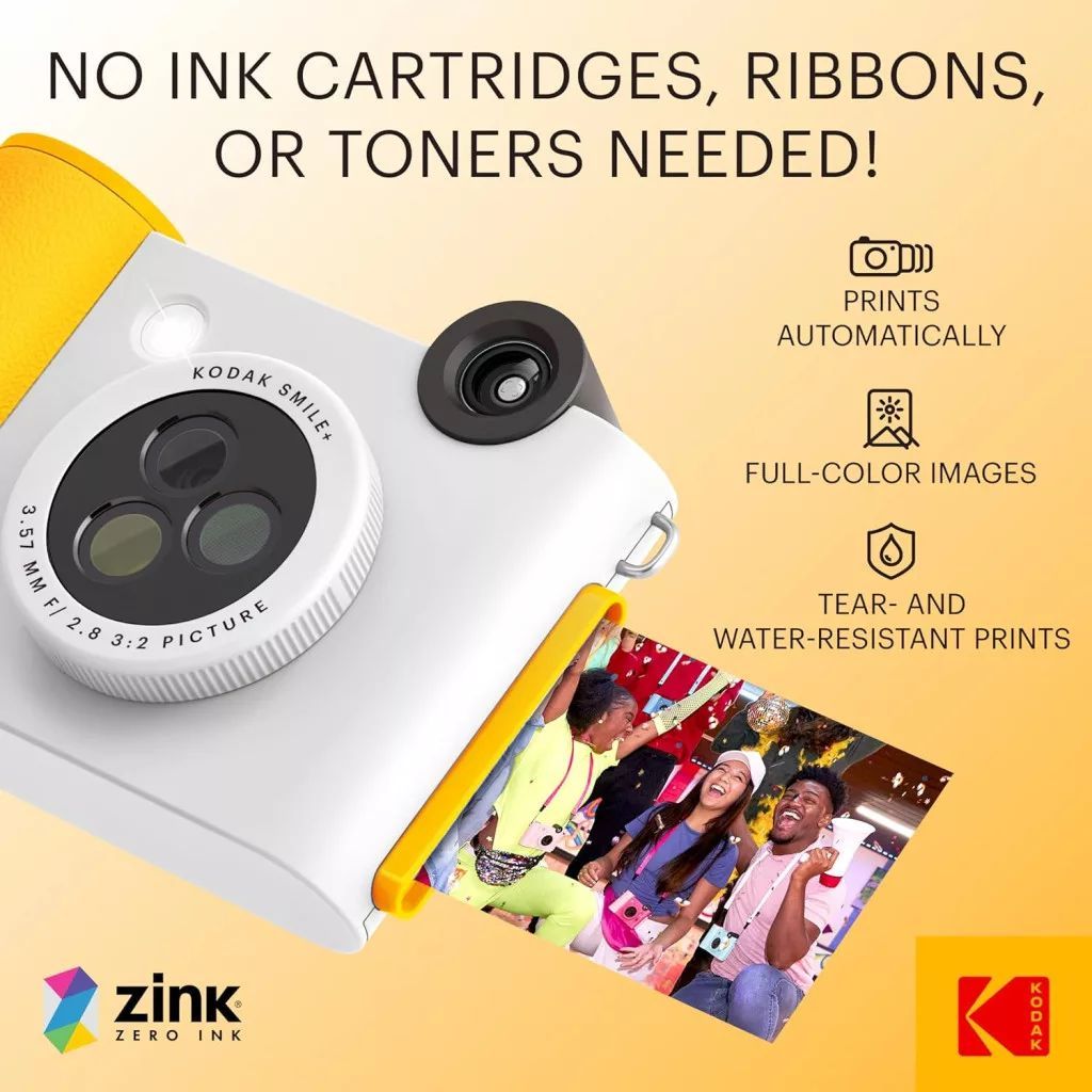Kodak Smile+ Digital Instant Print Camera White/Yellow Kodak Smile+ Digital Instant Print Camera White/Yellow