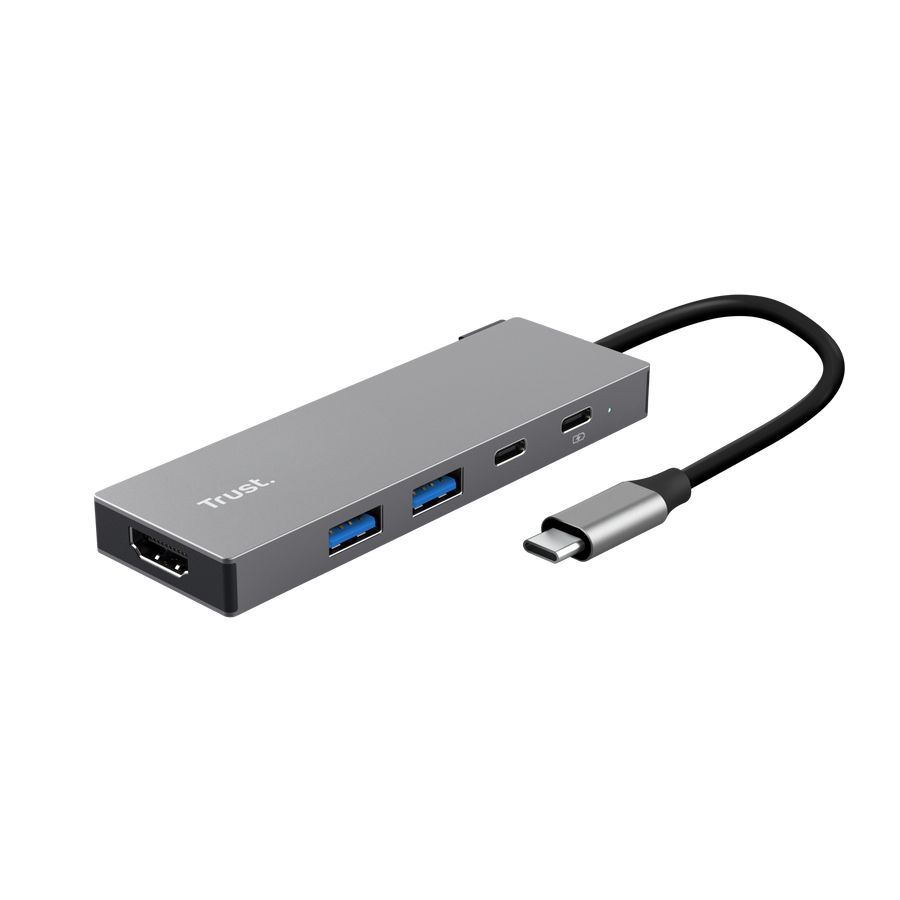 Trust Dalyx 5-in-1 USB-C Multiport Adapter Silver Trust Dalyx 5-in-1 USB-C Multiport Adapter Silver