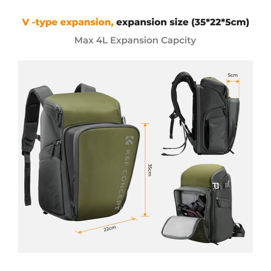 K&F Concept Camera Alpha Backpack Air 25L Nature Wander 01 Green