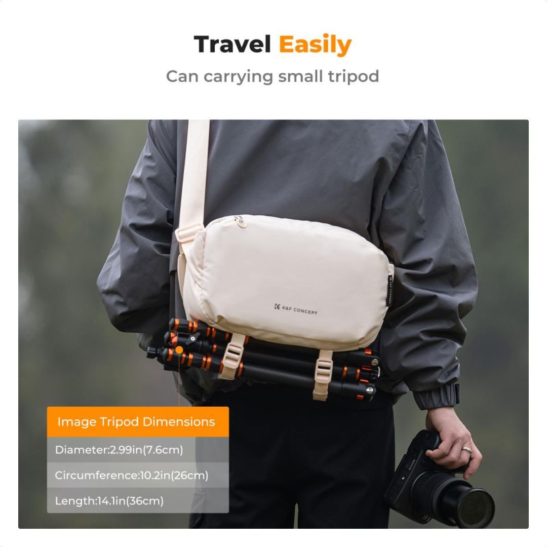 K&F Concept 2in1 Sling Bag Everyday Shoulder Bag & Photography Camera Backpack 10L Beige K&F Concept 2in1 Sling Bag Everyday Shoulder Bag & Photography Camera Backpack 10L Beige