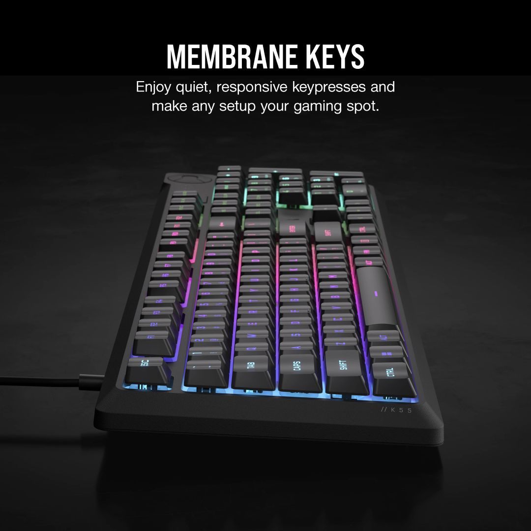 Corsair K55 Core RGB Gaming Keyboard Gray US