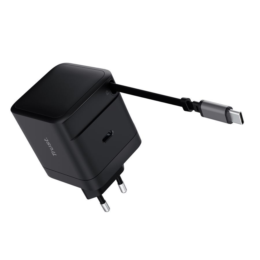 Trust Maxo 65W Retractable USB-C PD Charger Black Trust Maxo 65W Retractable USB-C PD Charger Black