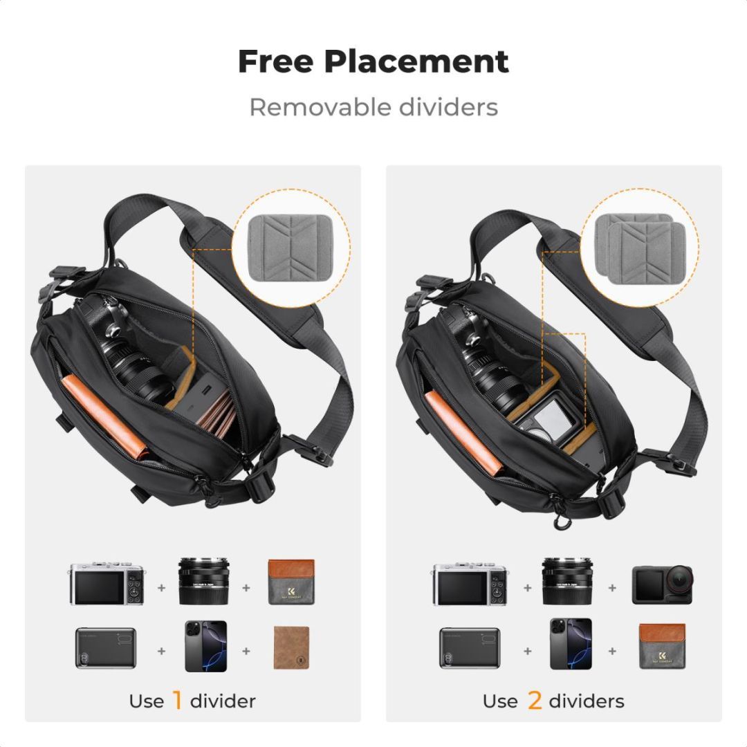 K&F Concept Alpha Camera Sling Photography Shoulder Bag 4L Black K&F Concept Alpha Camera Sling Photography Shoulder Bag 4L Black