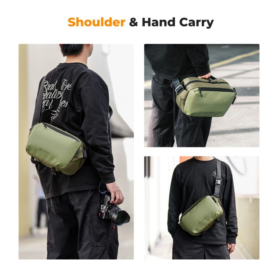 K&F Concept 2in1 Sling Bag Everyday Shoulder Bag & Photography Camera Backpack 10L Green K&F Concept 2in1 Sling Bag Everyday Shoulder Bag & Photography Camera Backpack 10L Green