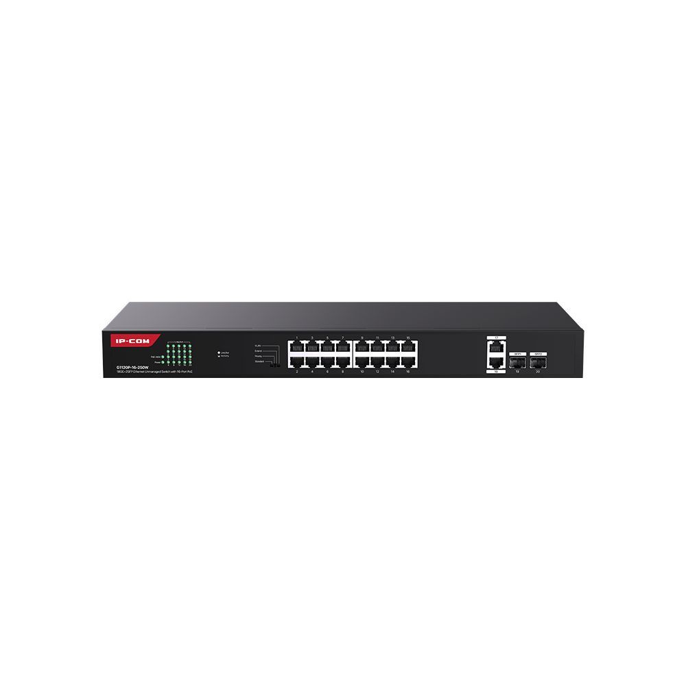 IP-COM G1120P-16-250W 18GE+2SFP Ethernet Unmanaged Switch With 16-Port PoE IP-COM G1120P-16-250W 18GE+2SFP Ethernet Unmanaged Switch With 16-Port PoE