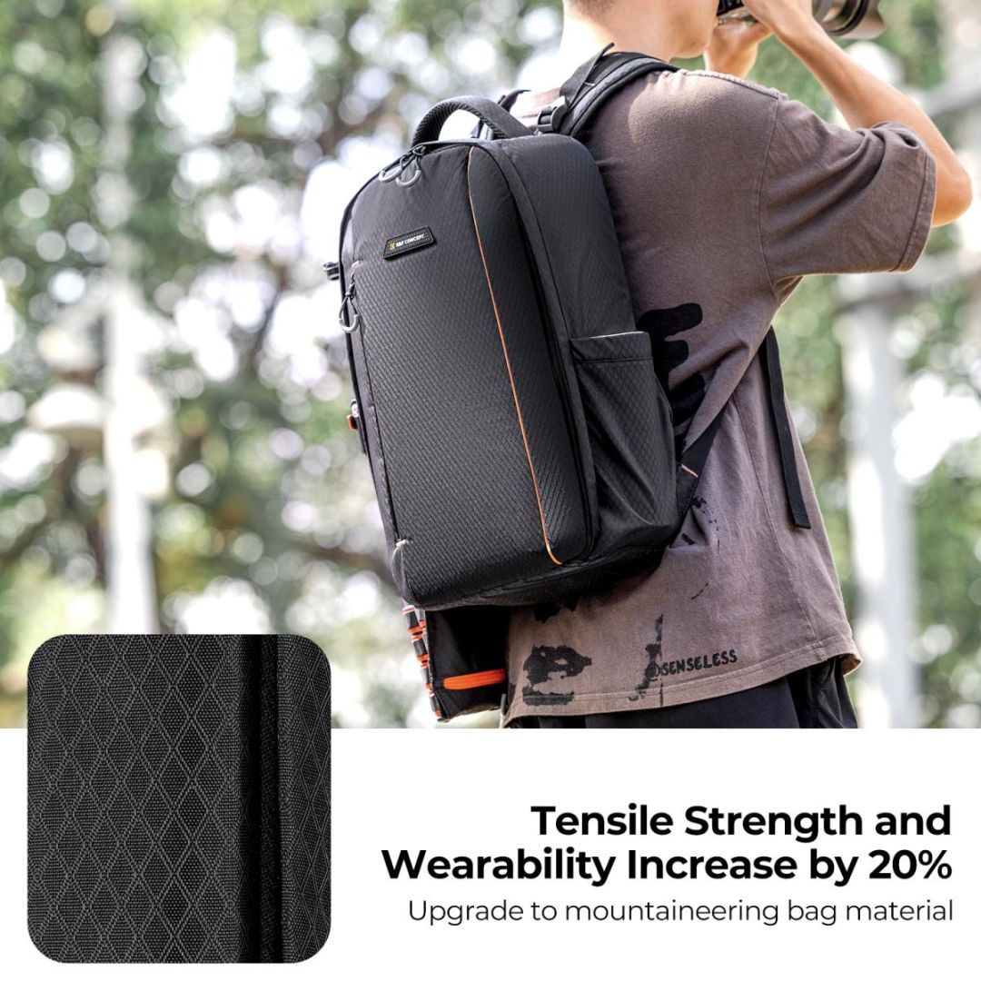 K&F Concept Lightweight Camera Backpack for Photographers 18L Black/Orange