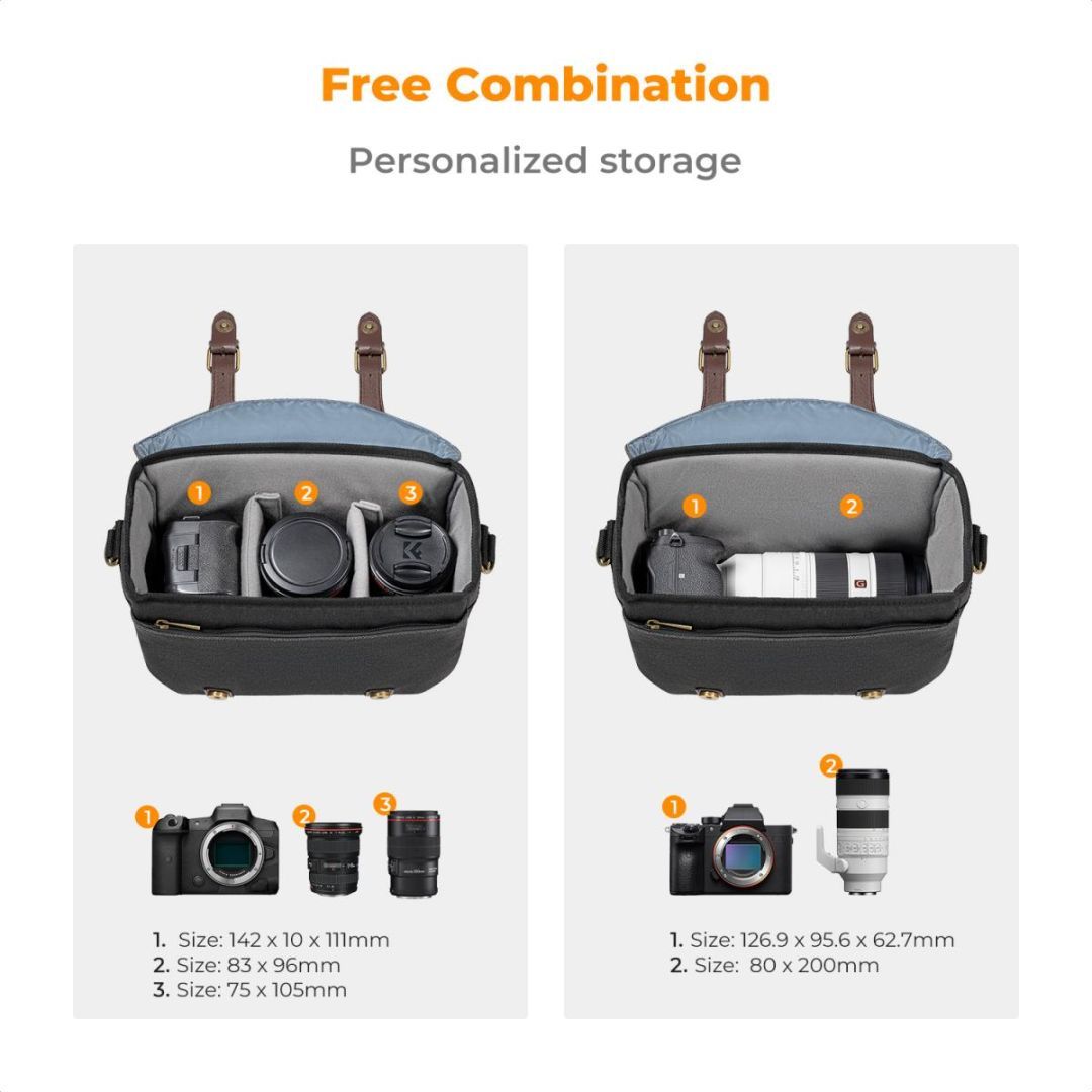 K&F Concept Camera Sling Bag 10L Grey/Brown