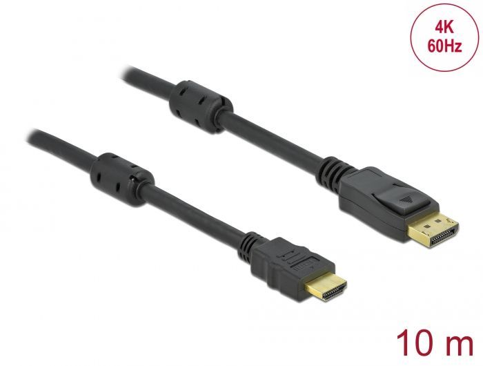 DeLock Active DisplayPort 1.2 to HDMI Cable 4K 60Hz 10m Black DeLock Active DisplayPort 1.2 to HDMI Cable 4K 60Hz 10m Black