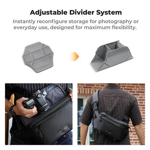 K&F Concept Waterproof Urban Wander Sling/Shoulder Camera Bag 10L Black