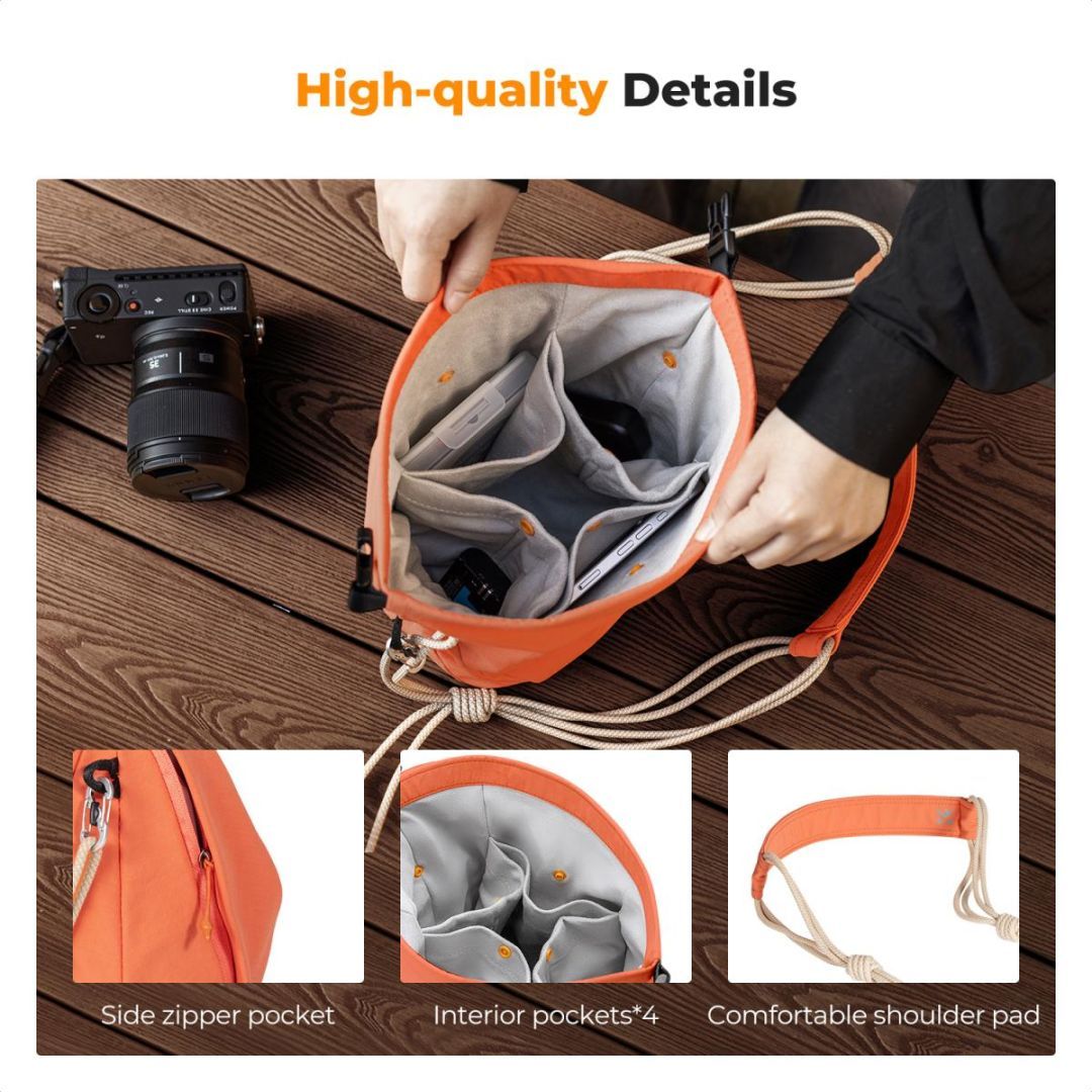 K&F Concept Camera Sling Small camera bag 5L Orange