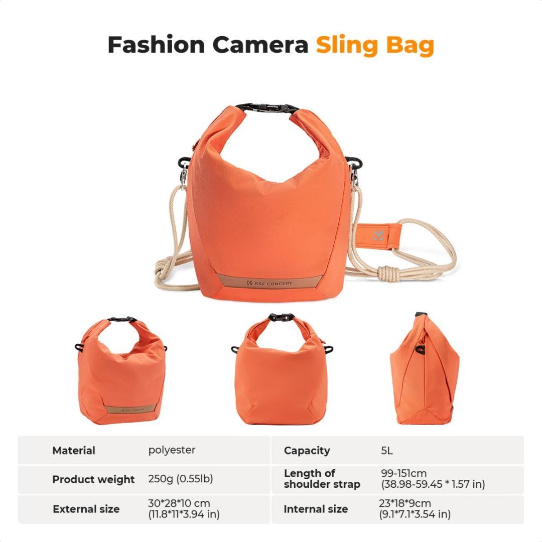 K&F Concept Camera Sling Small camera bag 5L Orange
