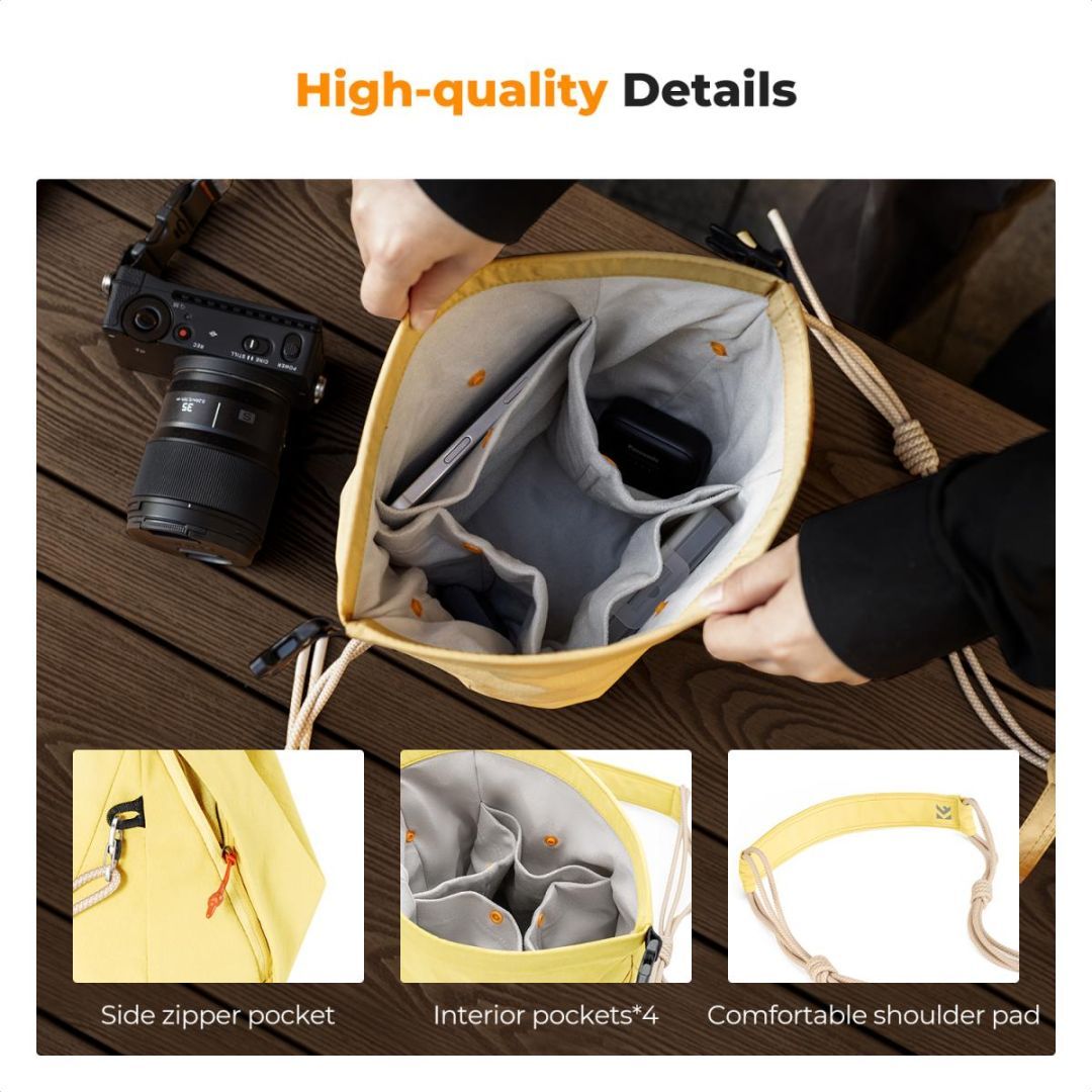 K&F Concept Camera Sling Small camera bag 5L Yellow K&F Concept Camera Sling Small camera bag 5L Yellow