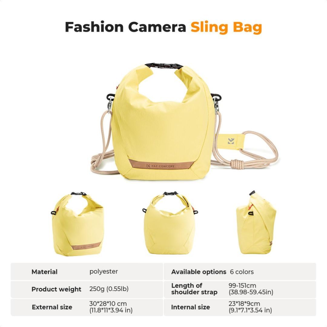 K&F Concept Camera Sling Small camera bag 5L Yellow K&F Concept Camera Sling Small camera bag 5L Yellow