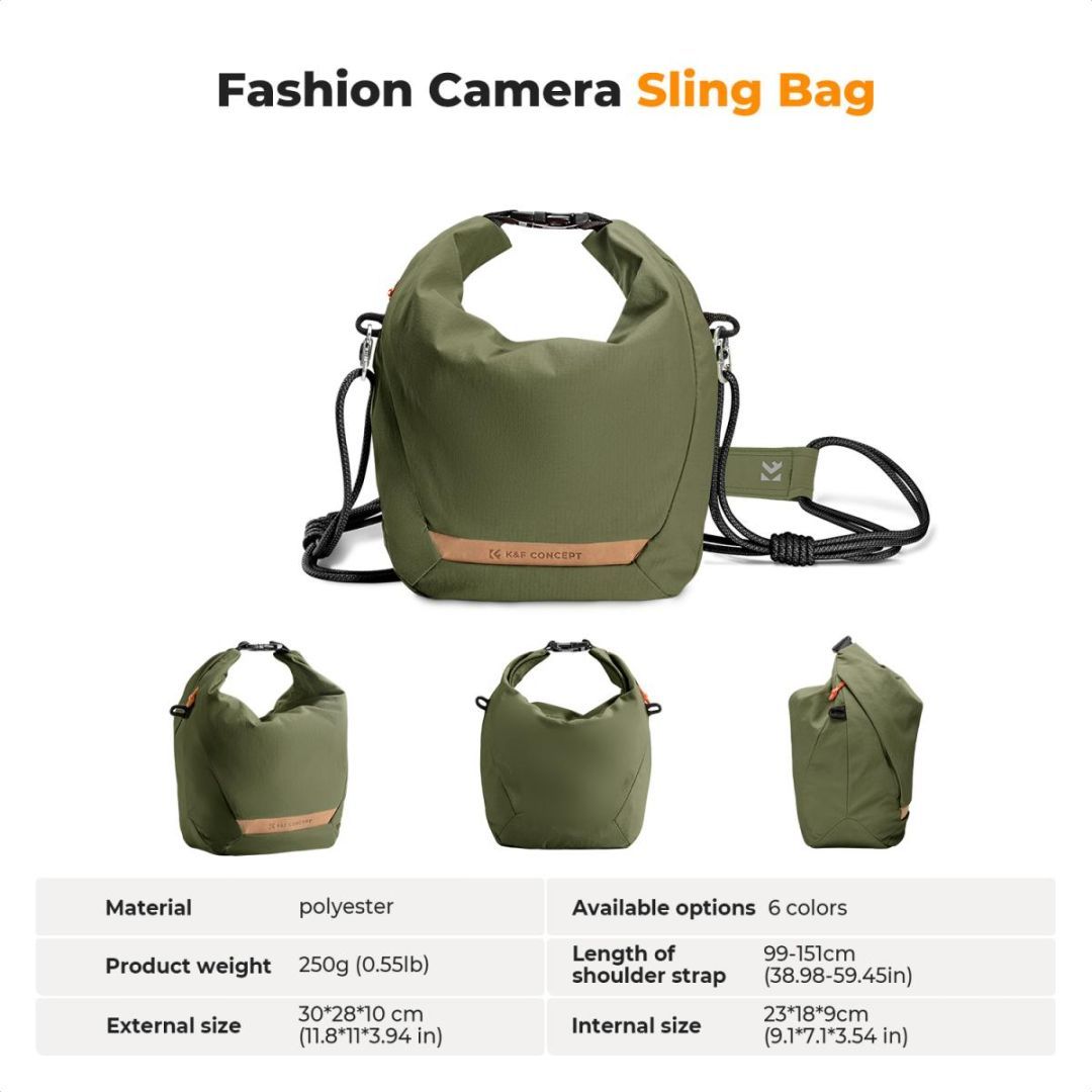 K&F Concept Camera Sling Small camera bag 5L Green K&F Concept Camera Sling Small camera bag 5L Green