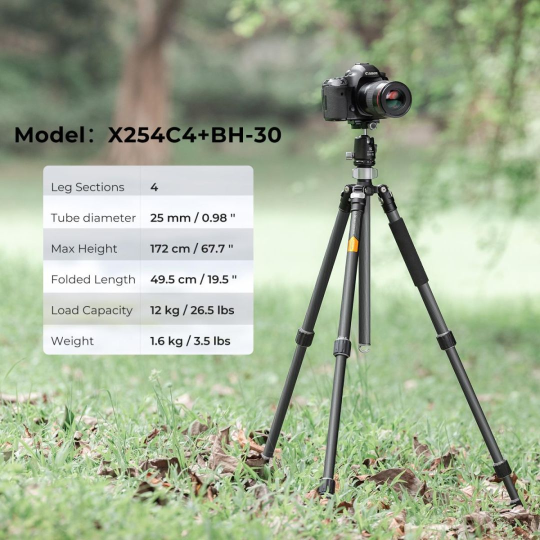 K&F Concept Professional Camera Tripod Capacity 12KG/26.2lbs with 30mm Metal Ball K&F Concept Professional Camera Tripod Capacity 12KG/26.2lbs with 30mm Metal Ball