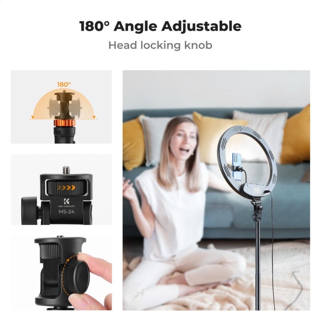 K&F Concept Universal Tripod with Phone Holder & GoPro Adapter