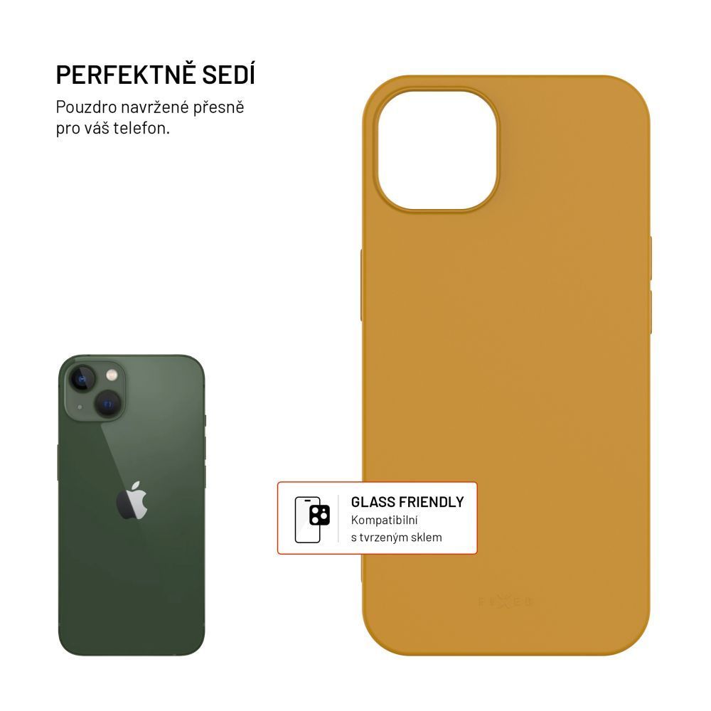 FIXED újrahasznosított anyagból készült TPU hátlap Apple iPhone 13 készülékhez, arany FIXED újrahasznosított anyagból készült TPU hátlap Apple iPhone 13 készülékhez, arany